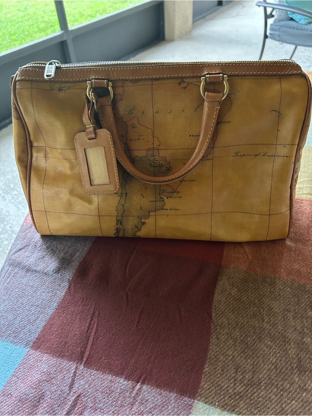 Alviero Martini Vintage Map Boston bag